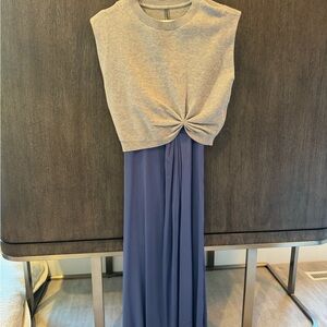 Anthropologie Light Gray Cap-Sleeve Sweater and Dress Set